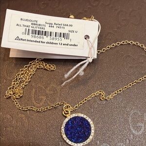 kate spade Gold Necklace with Blue Iolite All That Glitters stone Pendant